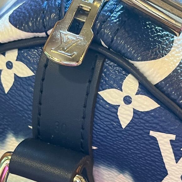 LOUIS VUITTON Speedy Bandouliere 30 Blue Escale Canvas Satchel Bag - Picture 13 of 15